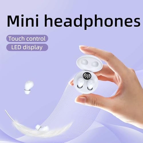 Mini Invisible Earbuds for Work and Sleep - Best Small Earbuds for Small Ear Canals - color: White
