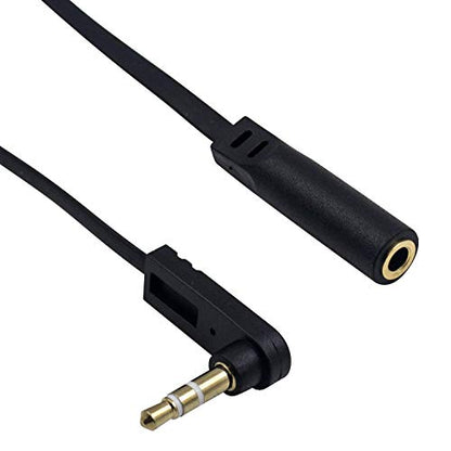 Poyiccot 3.5mm Headphone Extension Cable, 2-Pack 3.5mm Aux Extension Cable, Flat Right Angle 1/8 inch Male to Female Audio Stereo Short Cable for Phones, Speakers,PS4 Headset & More, 6.8inch