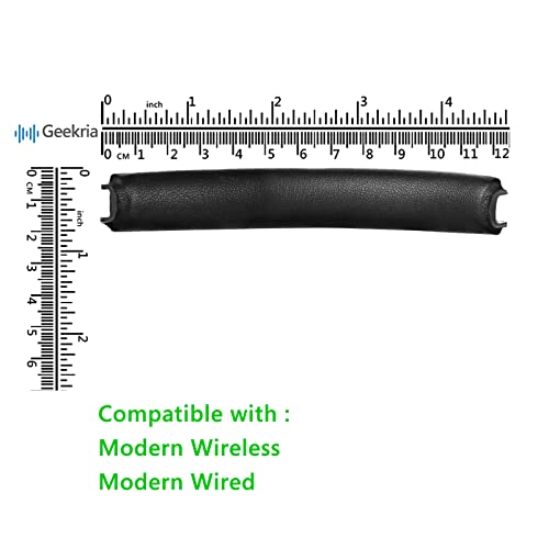 Geekria Protein Leather Headband Pad Compatible with Microsoft Modern USB-A Wireless/Modern USB-C Wired Headphones, Replacement Band Repair Part (Black)