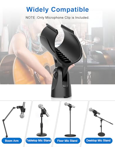Microphone Clip for Mic Stands, Universal Handheld, 2 Pcs, 5/8"-3/8"Adapter