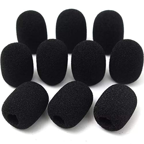 100Pcs Microphone Headset Grill Windshield Sponge Foam Black Mic Cover 30mmx8mm