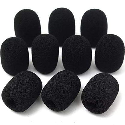 100Pcs Microphone Headset Grill Windshield Sponge Foam Black Mic Cover 30mmx8mm