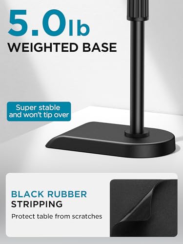 InnoGear 2 Set Mic Stand Desk Boom Arm Microphone Stand for Blue Yeti | for Shure Fifine Guitar Amps, 4.4lb Weight Capacity, Arm Swivel Sideways, Stable, Extendable, Adjustable, Cable Clip Included - size: Medium