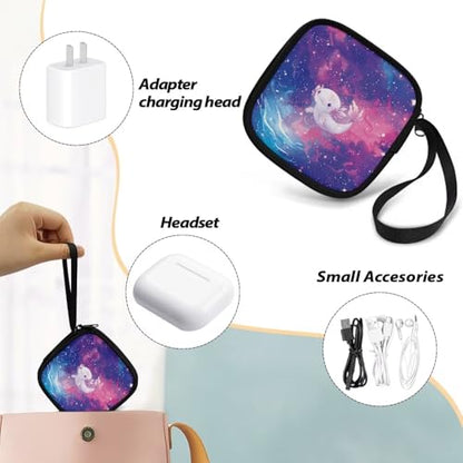 Earbud Case Earphone Travel Case Holder Headphone Small Zipper Pouch Compatible with Flash Drive, SD Cards, USB Charger Cable - Newt - color: Newt