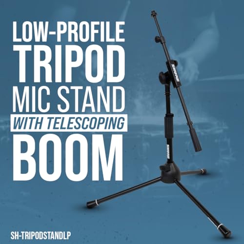 Shure by Gator Low-Profile Tripod Mic Stand with Adjustable Height and Telescoping Boom; (SH-TRIPODSTANDLP) - style: Low Profile + Boom