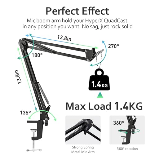 For Fifine K688 Boom Arm - Adjustable Microphone Arm with Cable Management, Mic Arm with 3/8'' to 5/8'' Adapter Compatible with Most Microphone - color: Fifine K688 boom arm