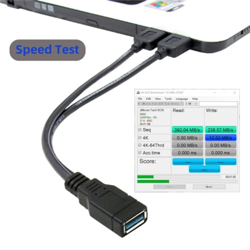 chenyang USB 3.0 Splitter Y Cable USB 1 Female to 2 Male Extra Power Data Extension Cable for 2.5" Mobile Hard Disk - color: USB 1 Female to 2 Male
