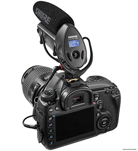 Shure VP83F LensHopper Camera-Mounted Condenser Shotgun Microphone with Integrated Digital Flash Recording - Windscreen, Superior RF Immunity, Backlit LCD, 5-Position Joystick, Rycote Lyre Shock Mount - style: Integrated Flash