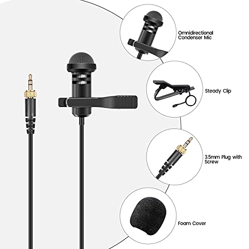2-Pack Lavalier Microphone for Rode Wireless Pro, GO II 2 Transmitters | Omnidirectional Condenser Lapel Mic with Screw Lock for Vlog/Lectures/Broadcasters - color: Screw Version