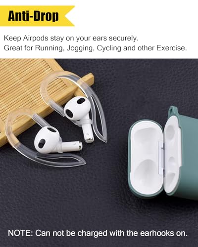 3 Pairs Ear Hooks for AirPods Pro 3/2/1 AirPods 4 3 2 1 [360° Rotatable Multi-Dimensional Adjustable] Silicone Soft Comfortable Anti-Slip Sports Clamp (Transparent & Black & White) - color: Transparent & Black & White