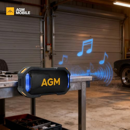 AGM MagROCK Portable Bluetooth Speaker, IP67 Waterproof, Drop-proof&Dust-proof, Bluetooth 5.3 Outdoor Speakers, Powerful Stereo Sound with Boosted Volume, Vibrant RGB Light, Magnetic Attachment Design