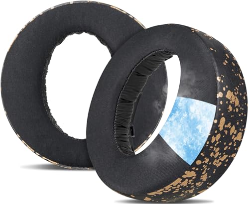 SOULWIT Earpads for Sony PS5 Pulse 3D Wireless Headset, Cooling Gel Replacement Ear Pad Cushions with Noise Isolation Foam - Black Gold - color: Black Gold