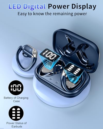 2026 Ear buds Wireless Earbuds, Bluetooth 5.4 headphones Sport 50 Hrs | Noise Cancelling Running Headphones, Over Ear Earbuds with Ear Hooks, Bluetooth Earphones with IP7 Waterproof for Android/iOS - color: Green
