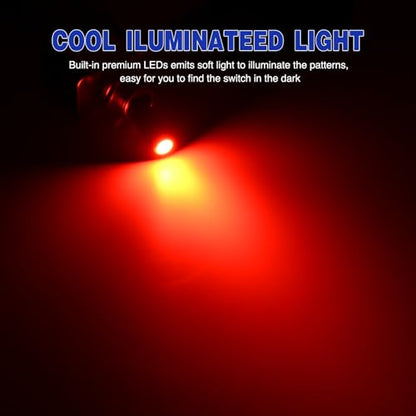 Nilight 3PCS Red LED Toggle Switch 12V 20A 3 Pin 2 Position ON Off SPS - color: 3PCS LED Switch Red