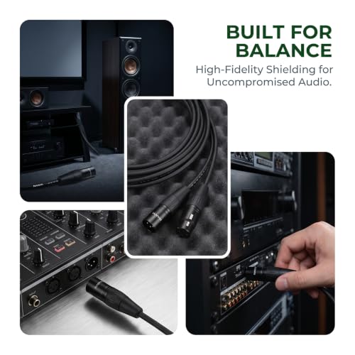 NANYI XLR Male to Female Microphone Cable, 3-Pin, DMX Patch Cord, 16ft - size: XLR Male To Female-16FT