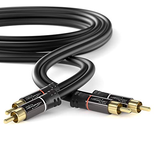 KabelDirekt – RCA/Phono Cable – 10ft – 2×2 | Coaxial, subwoofer/amp/HiFi & home cinema/Blu-ray, analog & digital - color: Black, size: 10 feet