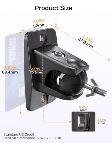 Speaker Wall Mount with Keyhole and 1/4"-20 4mm & 5mm Thread, 4 Packs | Universal Satellite Rear Surround Sound Speaker Wall Mount for Samsung Q990D, Roku, Sony, 360° Adjustable, 11 lbs Capacity - color: Deep Black