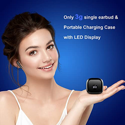 Wireless Earbuds, Bluetooth 5.4 Ear Buds LED Power Display Headphones Bass Stereo, Bluetooth Earbuds in-Ear Noise Cancelling Mic, 40H Playback Mini Case IP7 Waterproof Sports Earphones for Android iOS - color: Black