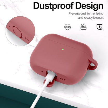 for AirPods Pro 3 Case Cover, Protective Soft Silicone with Keychain Cleaning Pen for Women Men for Apple AirPods Pro 3rd Generation Case(2025), Front LED Visible, Brown - color: D-Brown
