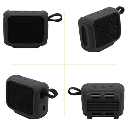 Silicone Case Cover for JBL Go 5 Portable Speaker | TXEsign Travel Carrying Protective Pouch with Attach Straps for Bike Golf Cart Scooter - color: Black