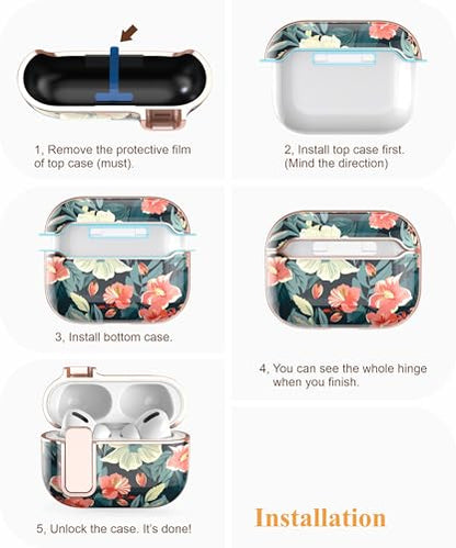 TATOFY for AirPods Pro 2nd Generation Case with Lock Carabiner Cleaner, Slim AirPod Pro 1st & 2nd Hard Case Cover, Compatible with MagSafe (Blue) - color: Blue, size: AirPods Pro 1st & 2nd Gen