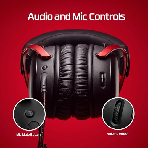 HyperX Cloud III – Wired Gaming Headset, PC, PS5, Xbox Series X|S, Angled 53mm Drivers, Spatial Audio, Memory Foam, Durable Frame, Ultra-Clear 10mm Mic, USB-C, USB-A, 3.5mm – Black/Red - color: Black/Red, size: Regular, style: Wired