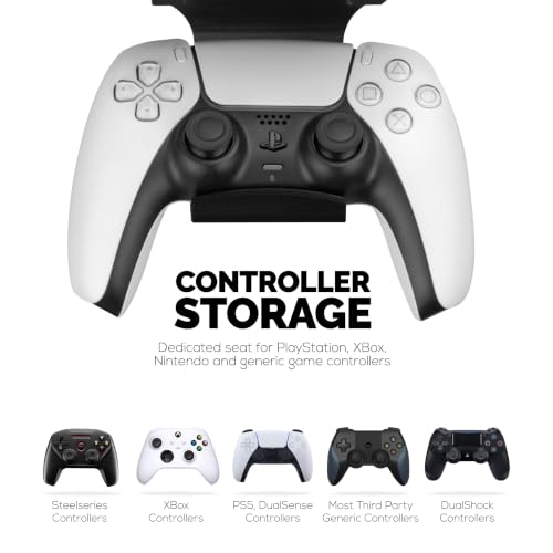 BRAINWAVZ Under Desk Mount & Game Controller Hanger for SteelSeries Arctis Nova Pro, Elite and Pro Omni Wireless Base Station – Easy Install with Screws or VHB Tape – Clean, Organized Gaming Setup - color: UM02
