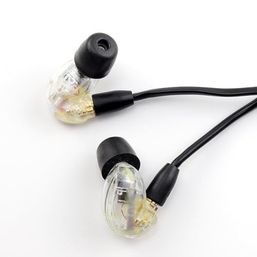 Replacement Memory Foam Ear Tips for Shure SE215 PRO SE215, M | Compatible with Shure SE112 SE315 SE425 SE535 SE846 Aonic4 Aonic5 Earphones, Ultimate Comfort, 3 Pairs (Black) - size: Medium
