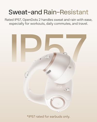 SHOKZ OpenDots 2 Open-Ear Clip-On Earbuds, Grey, Dolby Audio, 3 Mics | Enhanced Dolby Audio with deep bass, Bluetooth 6.1, 40h battery, IP57, 3 mics, wireless, for everyday use & sports - color: Grey