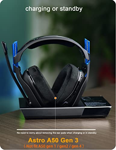 Defean Mod Kit Velour Ear Pads for Astro A50 Gen 3 Headset | Replacement Earpads and Headband for Astro A50 Gen3,Upgrade High-Density Noise Cancelling Foam, Added Thickness - color: Black Velour