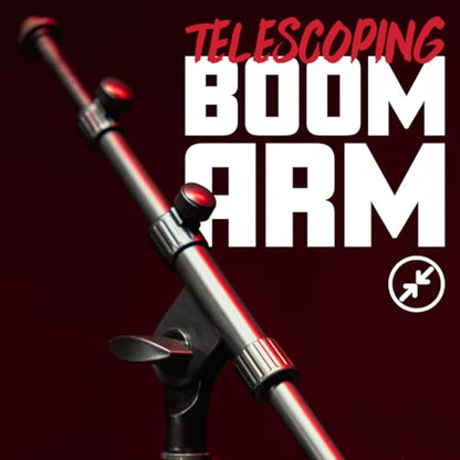 Rok-It by Gator Frameworks Adjustable Telescoping Boom Mic Stand, 36 - 64" | Heavy Duty, All Metal, Extendable Boom Arm, Fully Collapsible for Convenient Travel, (RI-MIC-5020) - style: Deluxe Telescoping Tripod