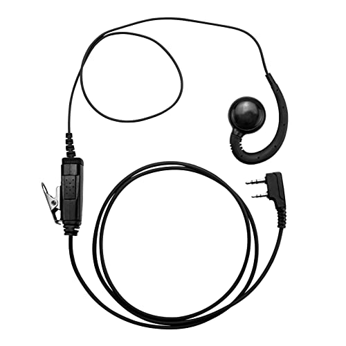 Walkie Talkie Headset Compatible with Baofeng, Kenwood Two Way Radio with Mic PTT Surveillance Earpiece, C-Ring - color: C Ring