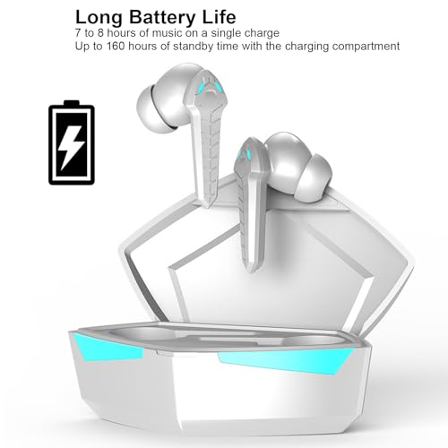 Low Latency Bluetooth Gaming Earbuds 45ms Dual Modes Wireless Earphone Stereo Sound with Built in Mic for Phone Laptop PC, 13mm Driver, 8H Battery (Black) - color: Black