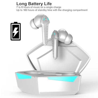 Low Latency Bluetooth Gaming Earbuds 45ms Dual Modes Wireless Earphone Stereo Sound with Built in Mic for Phone Laptop PC, 13mm Driver, 8H Battery (Black) - color: Black