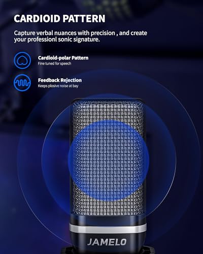 USB Gaming Microphone, Computer Recording Condenser Mic for PC/Laptop/Phone, RGB, Headphone Output, Mute Button, Volume Control, for Streaming, Podcast, Studio, YouTube - size: Square Microphone