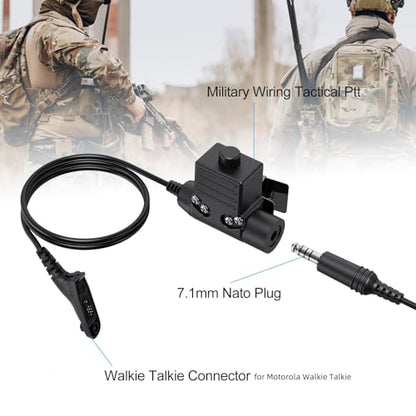 Tactical Walkie Talkie Sound Pickup Noise Reduction Headphones Hunting Shooting Airsoft Earmuffs Shooting Ear Protection Mic Microphone Earpiece for Motorola APX 6000 6000r 6000li 60000xe