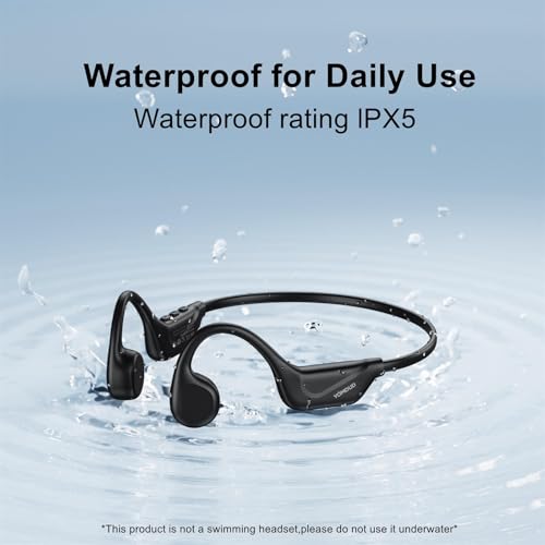 Bone Conduction Headphones, Open Ear Wireless Headphones with Mic | Bluetooth 5.4, 10H Playtime, IPX5 Waterproof, Lightweight Sports Headphones for Running, Workouts and Outdoor Use