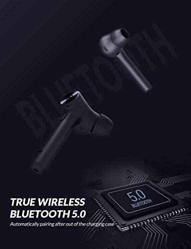 Bluetooth 5.0 Wireless Earbuds, Bluedio Hi(Hurricane) Wireless Earbud Headphones in-Ear Earphones with Charging Case, Mini Car Headset Built-in Mic for Cell Phone/Running/Android, 5Hrs Playtime