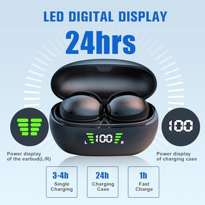 Invisible Smallest Mini Earbuds Wireless Bluetooth Ear Buds for Small Ears Canals, Discreet Low Profile Spy Earpiece Wireless Tiny Micro Hidden Earbuds with Microphone Small Headphones for Work-Black - color: Black