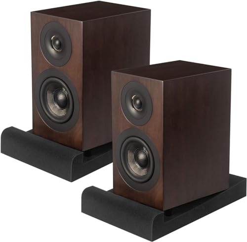 JBER 2 Pack Acoustic Isolation Pads, Studio Monitor Speaker Isolation Pads | Suitable for 5 Inch Speakers, High Density, for Sound Improvement, Prevent Vibrations, Superior Isolation, 11" × 7.5" × 1.6" - size: MEDIUM for 5" MONITOR