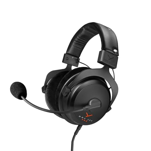 beyerdynamic MMX 300 PRO Closed Gaming Headset with Stellar.45 Driver and Condenser Microphone, Wired Gaming Headset Suitable for PC, Gaming Console, PS, Switch. Handmade in Germany, Black | STELLAR.45 Driver, Condenser Mic, Multi-platform, Handmade in Ge