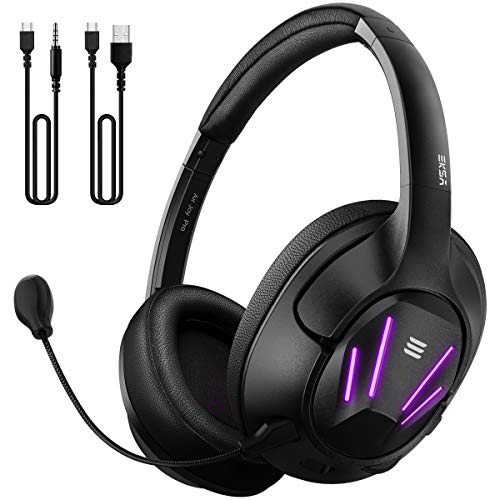 EKSA Computer Gaming Headset for PC - PS4 Headphones with 7.1 Surround Sound Detachable Microphone - Gaming Headphones for PC, PS4, PS5, Xbox One S/X, Mobile Games, Call Center
