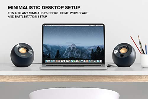 Creative Pebble V2, 2.0 USB Desktop Stereo Speakers for PC/Laptop, Black | 2.0 desktop speakers, USB-Powered, Compact, Stereo, Desktop Speakers, PC Audio, Minimal Design, Laptop Speakers, Black