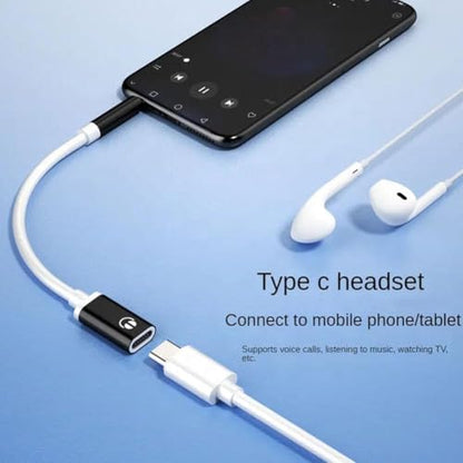 3.5mm Male to Type-C Female Audio Adapter Cable, White, Compatible with Smartphones, MP3 Players, Laptops, Tablets