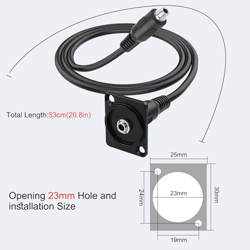 MEIRIYFA 3.5mm TRRS Female to D-Type Panel Mount Audio Extension Cable | 3.5mm 1/8" TRRS to D-Type Female 4 Pole Plug Stereo Headphone Cable for Headset ,Laptop, Microphone-53CM (3.5MM TRRS Female) - style: 3.5MM TRRS Female
