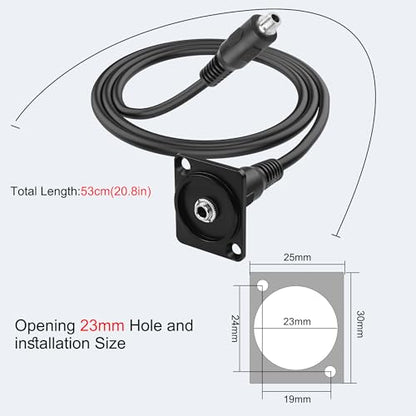 MEIRIYFA 3.5mm TRRS Female to D-Type Panel Mount Audio Extension Cable | 3.5mm 1/8" TRRS to D-Type Female 4 Pole Plug Stereo Headphone Cable for Headset ,Laptop, Microphone-53CM (3.5MM TRRS Female) - style: 3.5MM TRRS Female