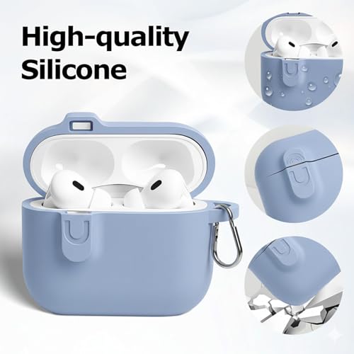 for Airpods 4th Case Cover,Come with Cleaner Kit,Soft Skin Silicone Case Cover with Keychain,Full Protective Case for Men and Women,Compatible with AirPods 4th Generation Case,Magnetic Lilac - color: C1-Magnetic Lilac