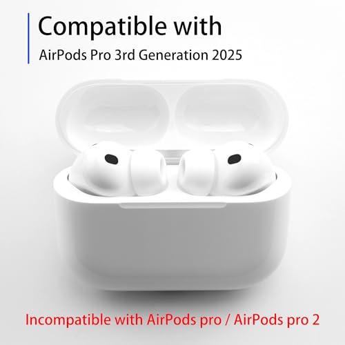 Replacement Foam Ear Tips for AirPods Pro 3 Silicone Shield (M) | Ultimate Comfort, 3 Pairs (White, Medium) - size: Medium