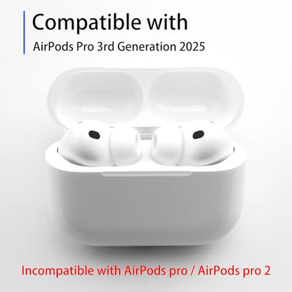 Replacement Foam Ear Tips for AirPods Pro 3 Silicone Shield (M) | Ultimate Comfort, 3 Pairs (White, Medium) - size: Medium