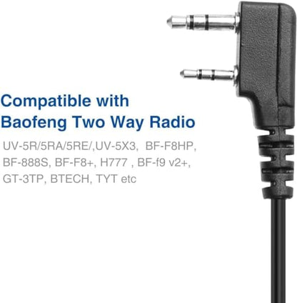 Baofeng BF-S112 Two Way Radio Speaker,Black, Auxiliary